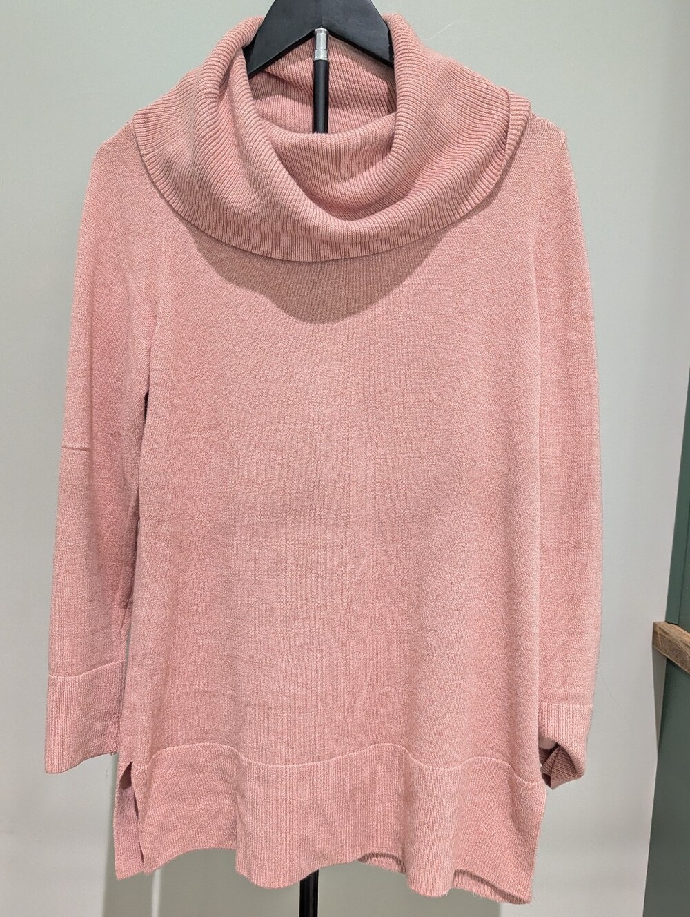 Women's Pink Cowl Neck Sweater